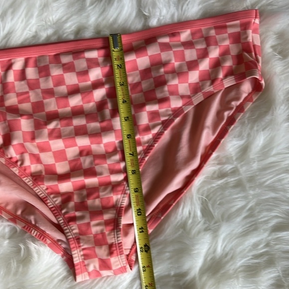🆕Kona Sol Women’s Bikini Bottom Checkered Coral Pink Color Size 3X - Picture 8 of 10